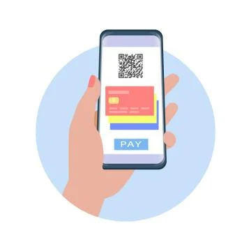 QR payment by phone Stock Illustration