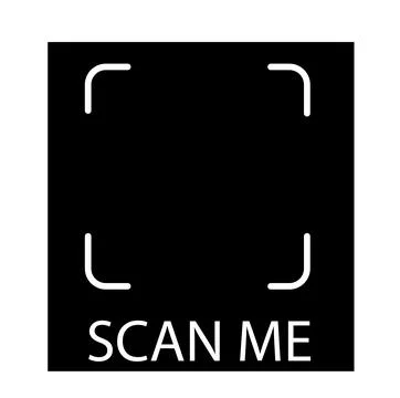 QR scanner frame vector illustration. Square border shape with sign mobile UI, Illustrazione stock