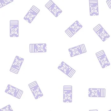 Qr scanner glyph vector seamless pattern sign Stock Illustration