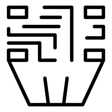 Qr scanner icon outline vector. Scan code Stock Illustration