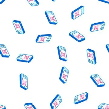 Qr scanner isometric icon seamless pattern sign Stock Illustration