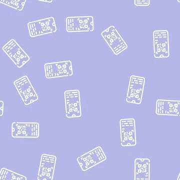 Qr scanner line vector seamless pattern line 스톡 일러스트
