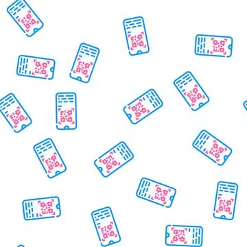Qr scanner vector seamless pattern line 스톡 일러스트