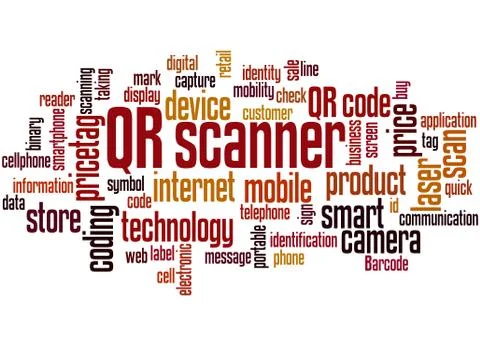QR scanner word cloud concept イラスト素材