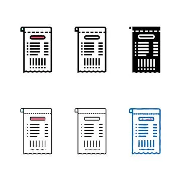 Qr series code on receipt color icon vector isolated Stock Illustration