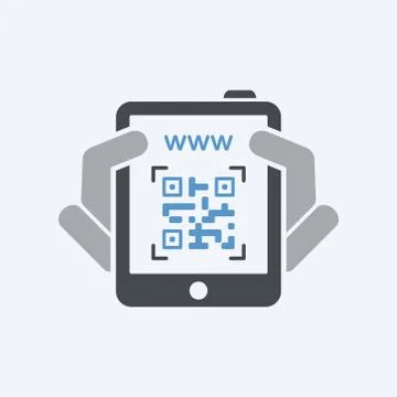 Qrcode scanning with tablet Illustrazione stock