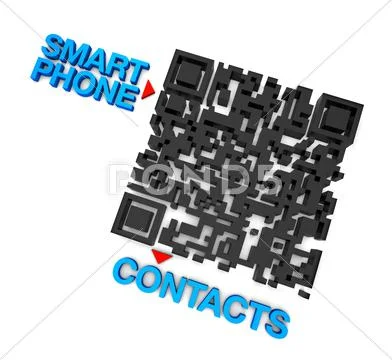 Qrcode smart phone contacts Stock Illustration
