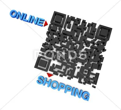 Qrcode smart phone shopping Stock Illustration