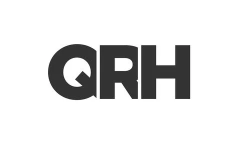 QRH logo design template with strong and modern bold text. Initial based ve.. Stock Illustration