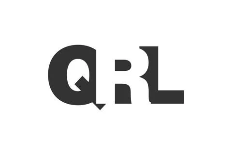 QRL logo design. Initial letter Q R L bold font style for tech startups, co.. Stock Illustration