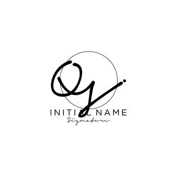 QS Initial handwriting logo design Stock Illustration