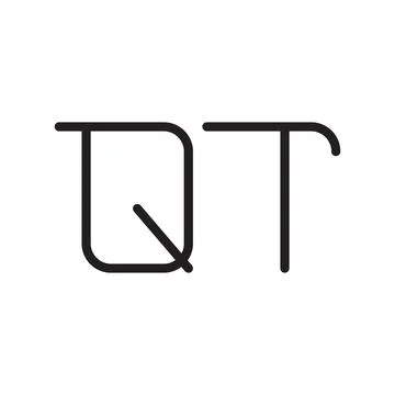 Qt initial letter vector logo icon Stock Illustration