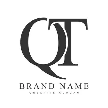 QT trendy logotype template. Initial letter q and t classic font style. Cre.. Illustrazione stock