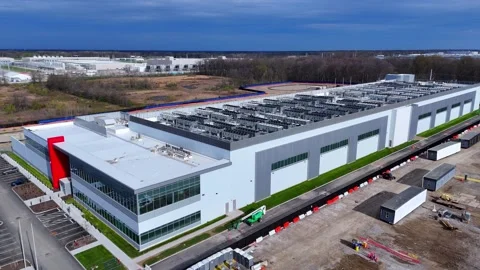 QTS data center facility in New Albany, Ohio, large scale cloud computing and Stock Footage 336289131
