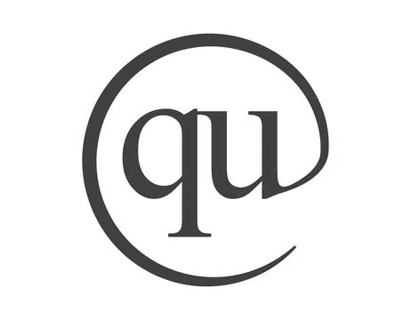 QU logo from two letter with circle shape email sign style. Q and U round l.. Stock Illustration