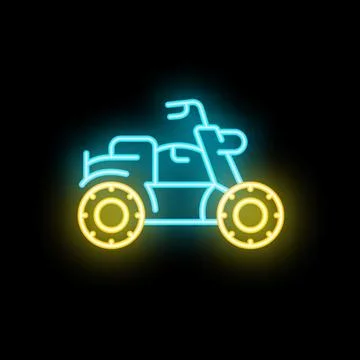 Quad bike icon neon vector Stock Illustration