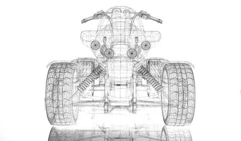 Quad bike, motorcycle,  3D model Stock Illustration