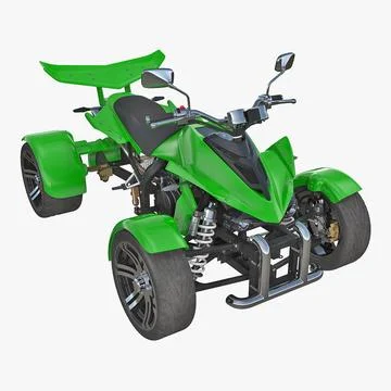 Quad Bike Spy Racing 350CC Buggy ATV Green 3D Model