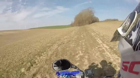 Quad biker crashes into deer Stock Footage 276494177