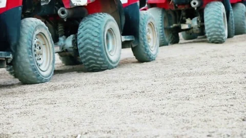 Quad bikes in the desert Stock Footage 82946911
