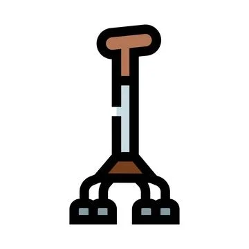 Quad cane aiding mobility and giving support Stock Illustration