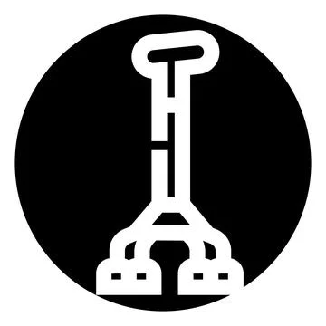 Quad cane aiding mobility and accessibility concept icon Stock Illustration
