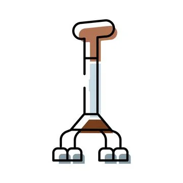 Quad cane aiding mobility and stability illustration Stock Illustration