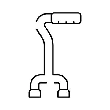 Quad cane aiding mobility and support for individuals Stock Illustration