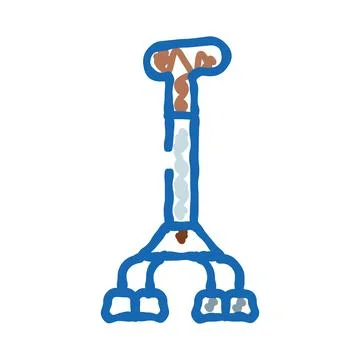 Quad cane aiding mobility and senior support Stock Illustration