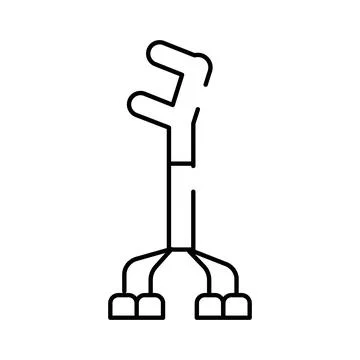 Quad cane icon aiding mobility and stability Stock Illustration