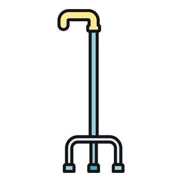 Quad cane providing stability and mobility support Stock Illustration
