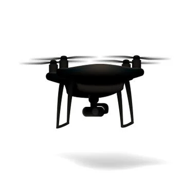 Quad Copter Drone With Digital Camera Flying イラスト素材