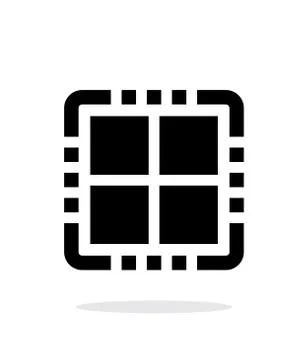 Quad Core CPU simple icon on white background Stock Illustration