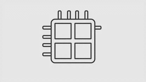 Quad core processor line animation Stock Footage 278143552