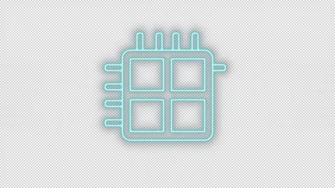 Quad core processor neon animation Stock Footage 278269092