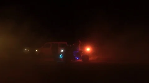 Quad drifting in the night Video stock 87279826