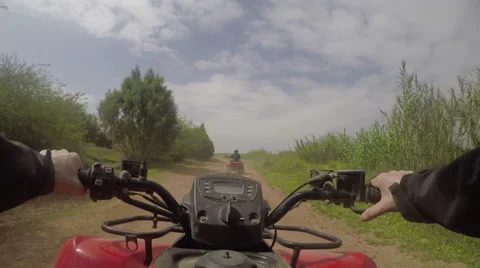 Quad driving in Morocco point of view 2 Stock Footage 50619596