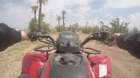 Quad driving in Morocco point of view Stock Footage 50621192