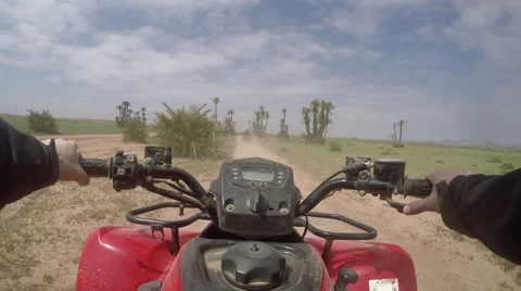 Quad driving in morocco point of view 4 Stock Footage 50624409