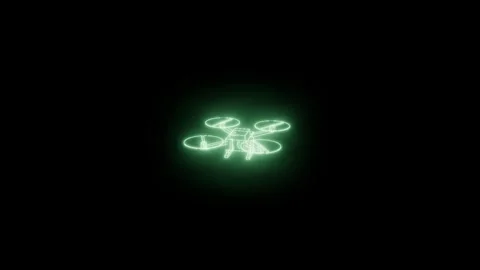 Quad drone phosphor self assembling turntable technical drawing 3D animation Stock Footage 342241813