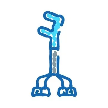 Quad leg mobility aid supporting recovery walking Stock Illustration