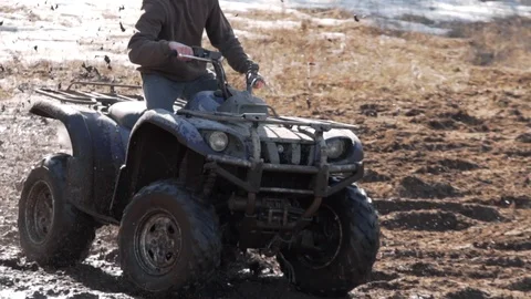 Quad on Mud II Stock Footage 128086384