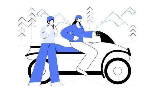 Quad rental isolated cartoon vector illustrations. Ilustración de archivo