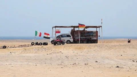 Quad riding on the desert Stock Footage 36382108