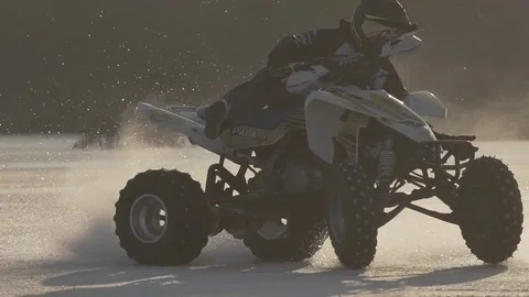 Quad slow-mo drift Stock Footage 75414736