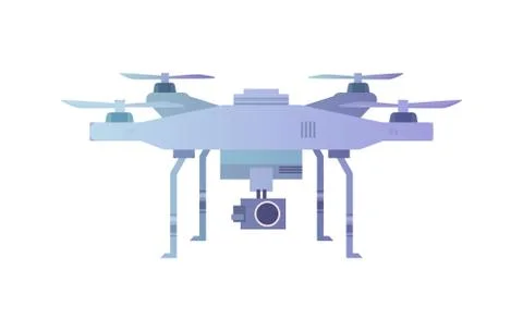 Quadcopter aerial drone with camera. Stock Illustration