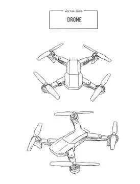 Quadcopter and drone vector illustration vector. Stock Illustration