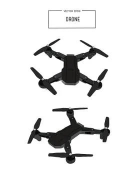 Quadcopter and drone vector illustration vector. Stock Illustration
