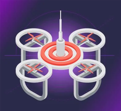 Quadcopter and Remote Controller, Drone Vector Stock Illustration