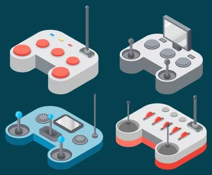 Quadcopter and Remote Controller, Drone Vector Stock Illustration